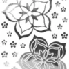 Sticker, Blüten, Spiegelfolie, silber