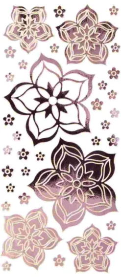 Sticker, Blüten, Spiegelfolie, violett