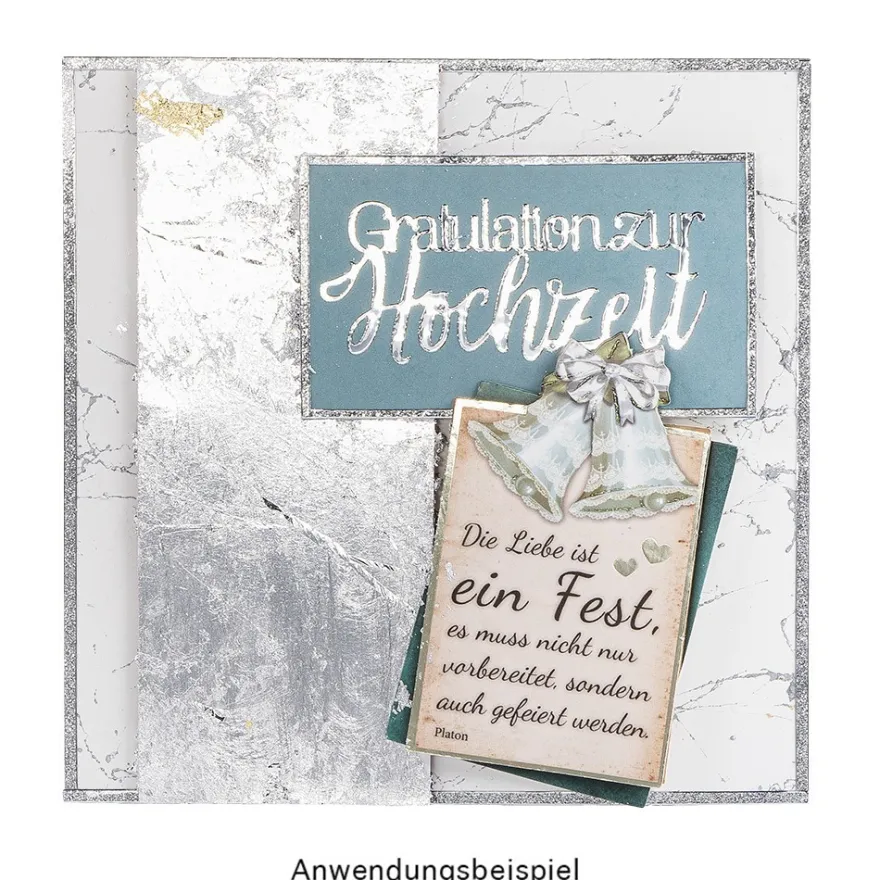 Stickerbogen "Handlettering Art", Hochzeit, gold, silber, weiß, 20cm x 23cm, 4 Bogen