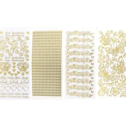 Stickerbogen, Muttertag, Spiegelfolie, gold, 4 Stück