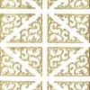 Stickerbogen, ornamentale Ecken, gold.