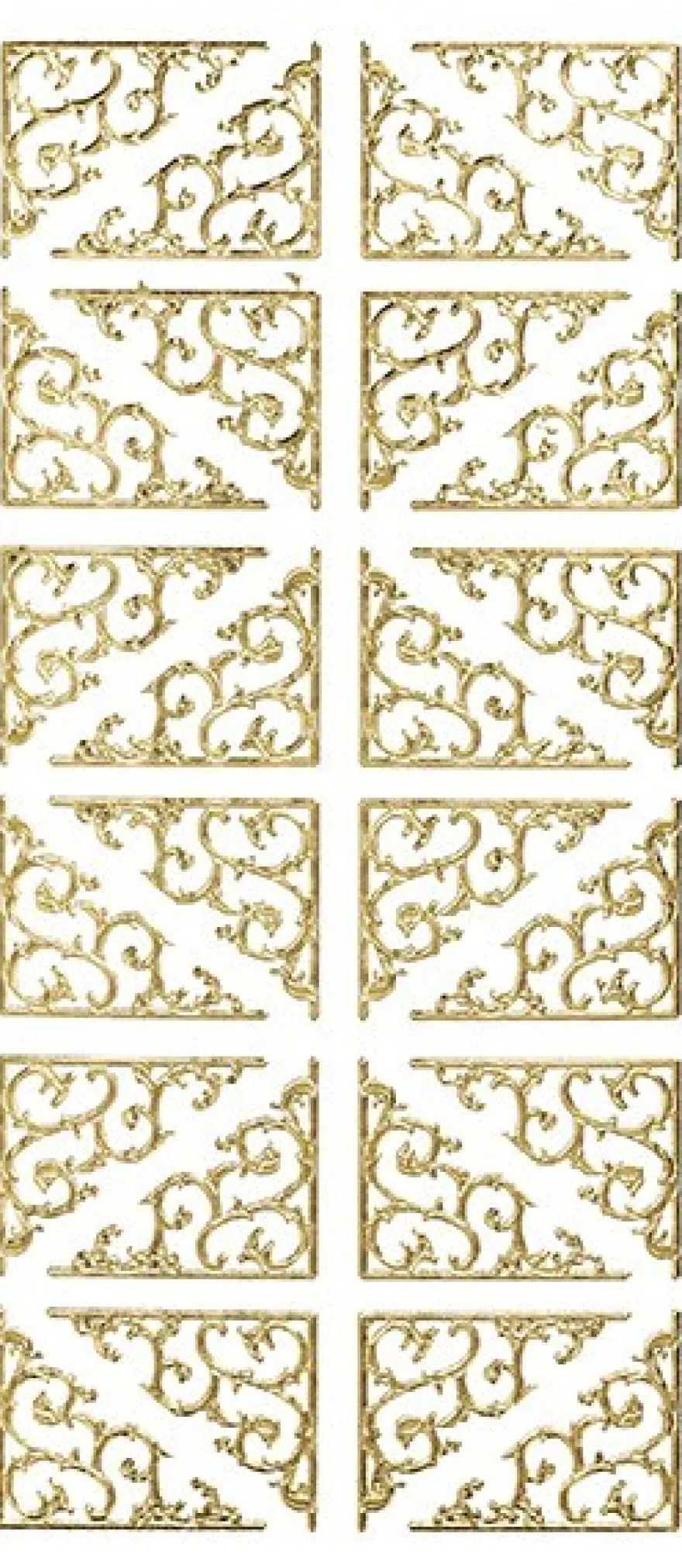 Stickerbogen, ornamentale Ecken, gold.