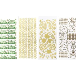 Stickerbogen, Ostern, Spiegelfolie, verschiedene Farben, 4 Stück