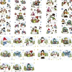 Stickerbogen, Schneemänner, 10x30cm, 10 Stück