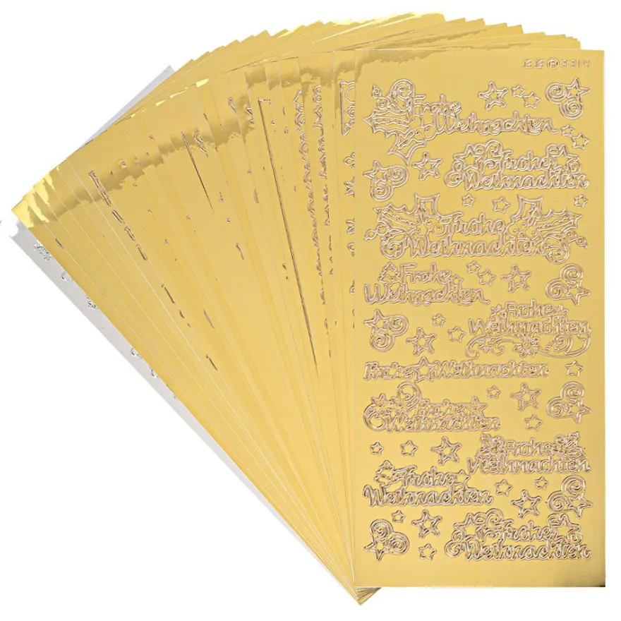 Stickerbogen, Winter-Vielfalt, spiegel-gold, spiegel-silber, 30 Bogen