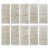 Sticker, Buchstaben und Zahlen, Perlmutt- und Spiegelfolie, versch. Designs, gold, 10 Bogen