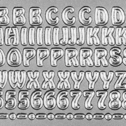 Sticker Buchstaben & Zahlen, silber