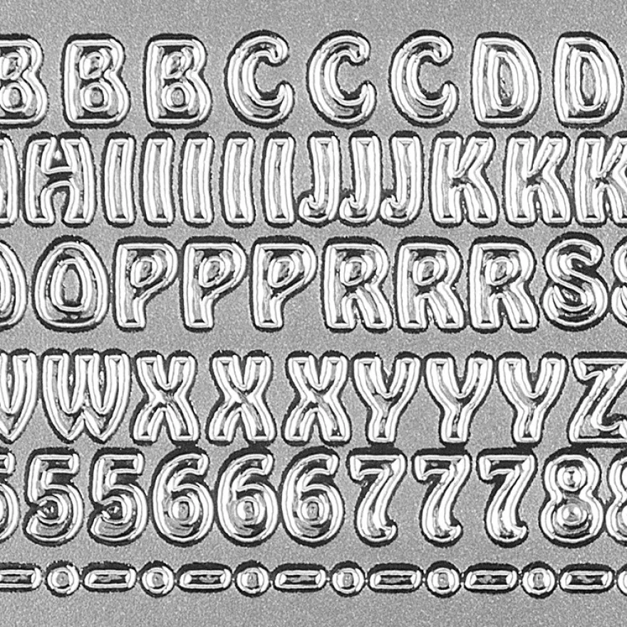 Sticker Buchstaben & Zahlen, silber