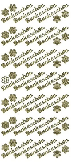 Sticker, Dankeschön, gold