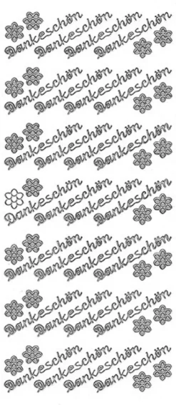 Sticker, Dankeschön, silber