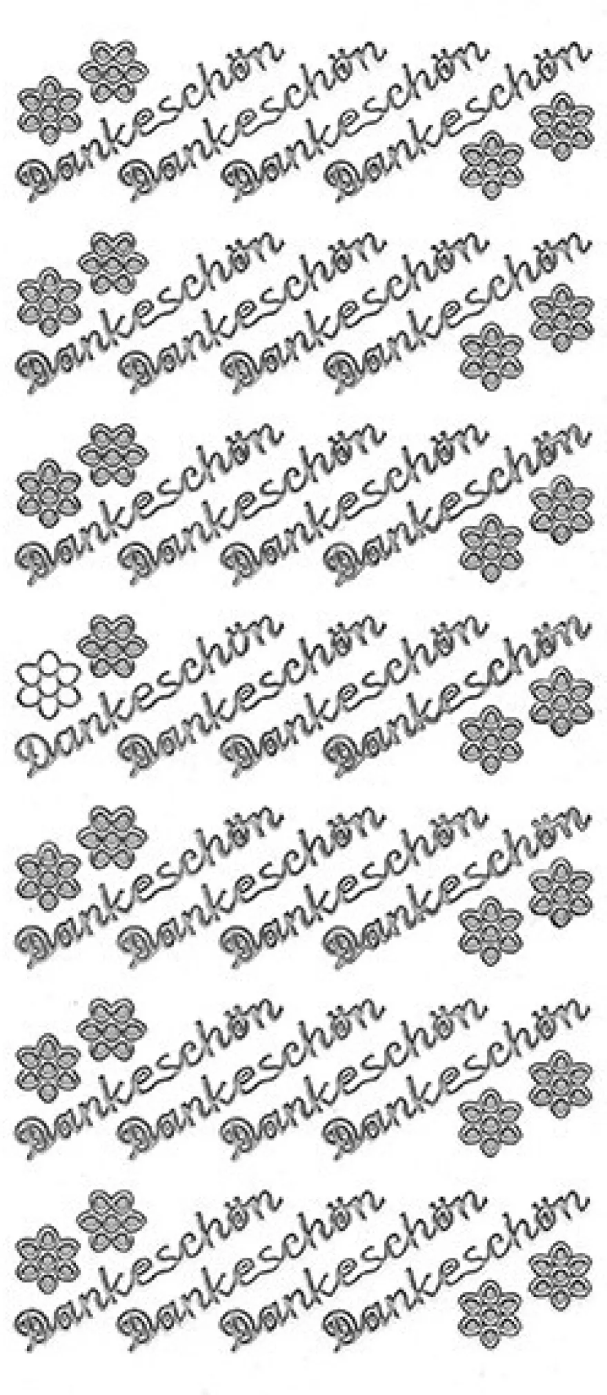 Sticker, Dankeschön, silber