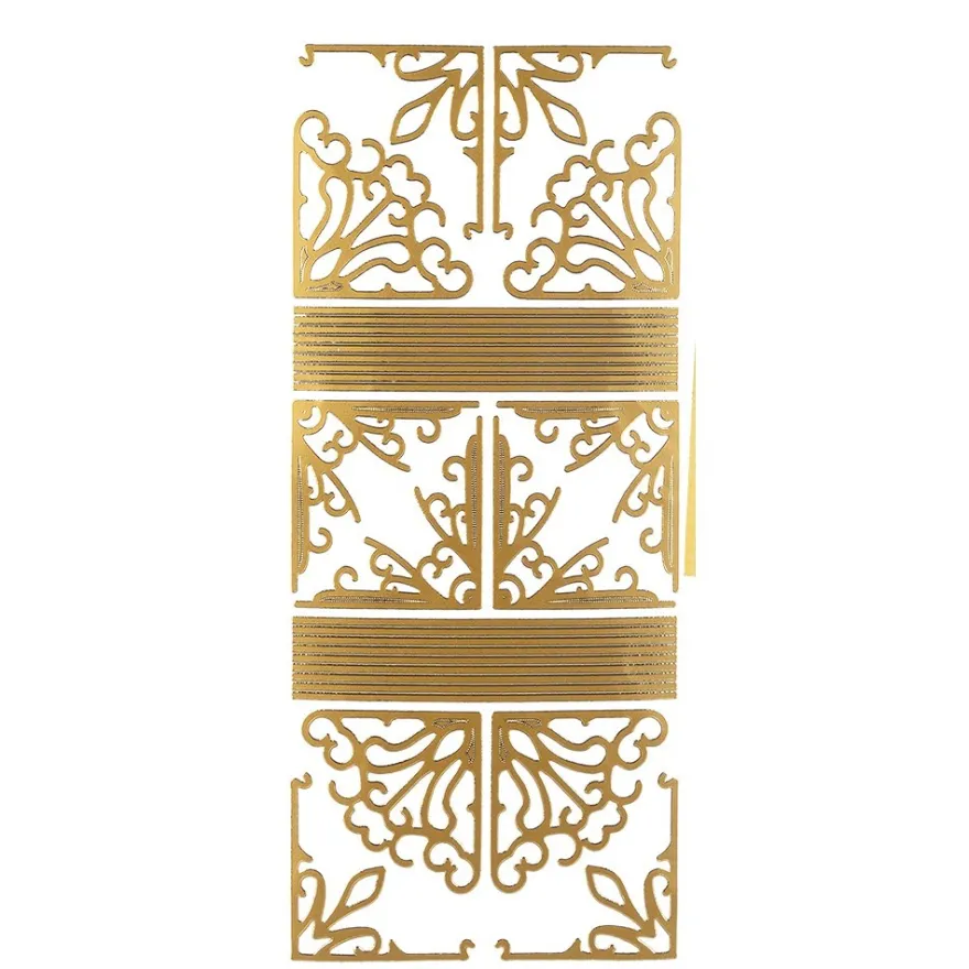 Sticker Ecken & Linien, gold