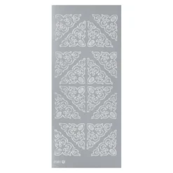 Sticker, Ecken 2, Perlmuttfolie, silber