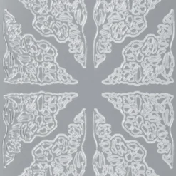 Sticker, Ecken 3, Perlmuttfolie, silber