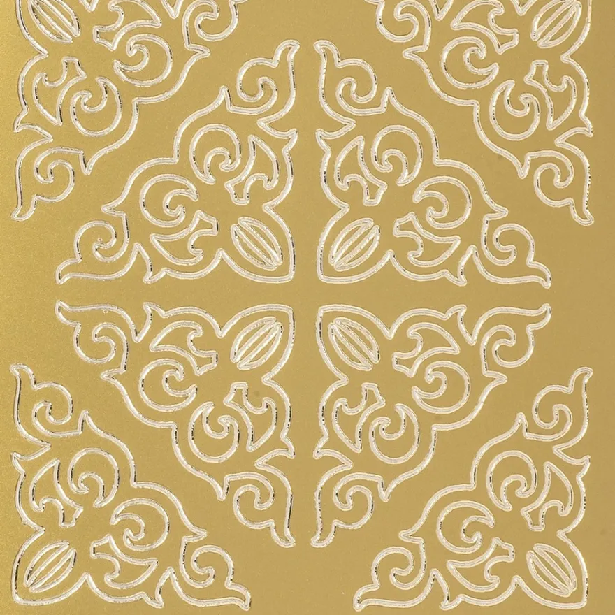 Sticker, Ecken 2, Perlmuttfolie, gold
