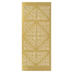 Sticker, Ecken 2, Perlmuttfolie, gold