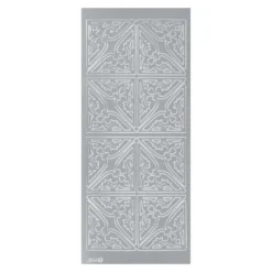 Sticker, Ecken 4, Perlmuttfolie, silber