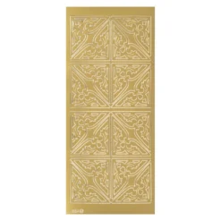 Sticker, Ecken 4, Perlmuttfolie, gold