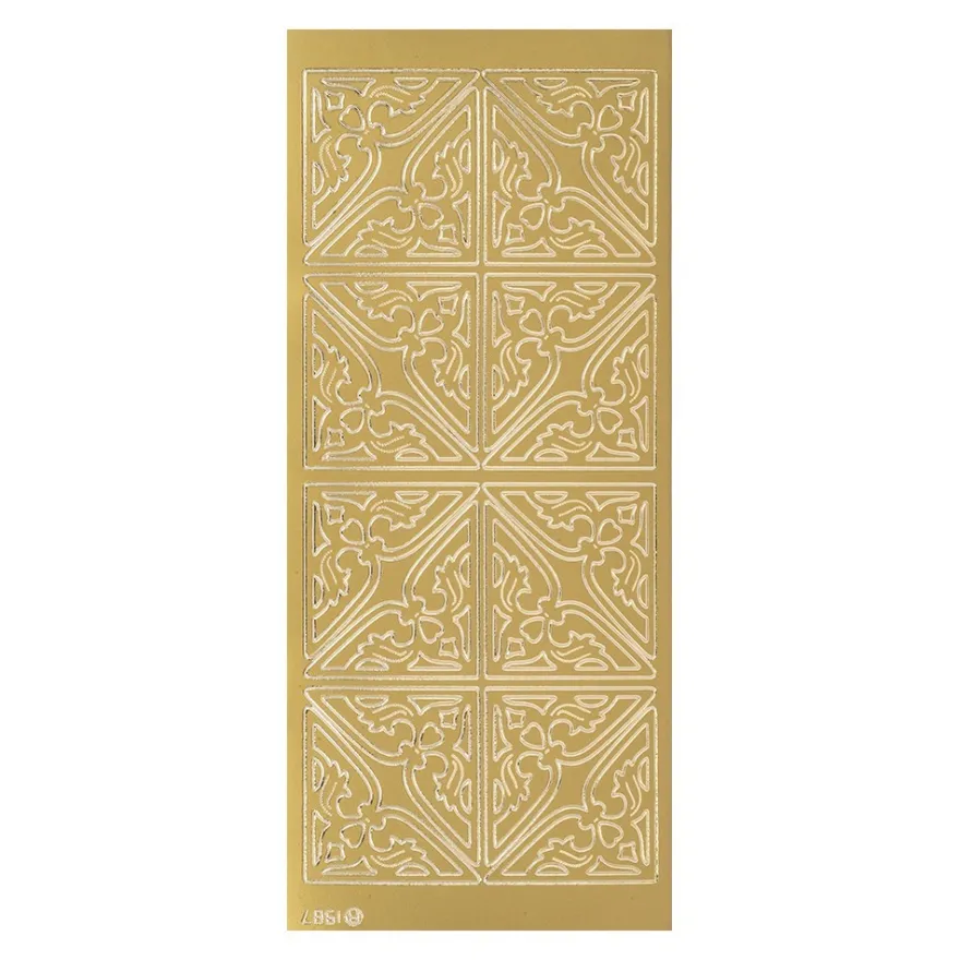 Sticker, Ecken 4, Perlmuttfolie, gold
