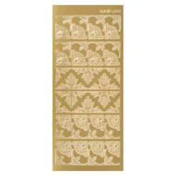 Sticker, Ecken 1, 3 verschiedene Designs, Perlmuttfolie, gold