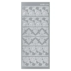 Sticker, Ecken 1, 3 verschiedene Designs, Perlmuttfolie, silber
