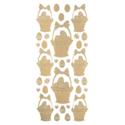 Sticker Eimer mit Ostereiern, gold