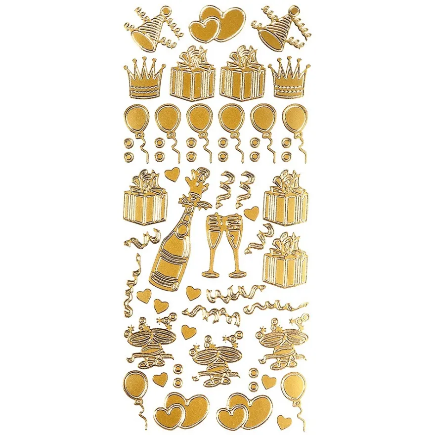 Sticker, Feierlichkeiten, gold