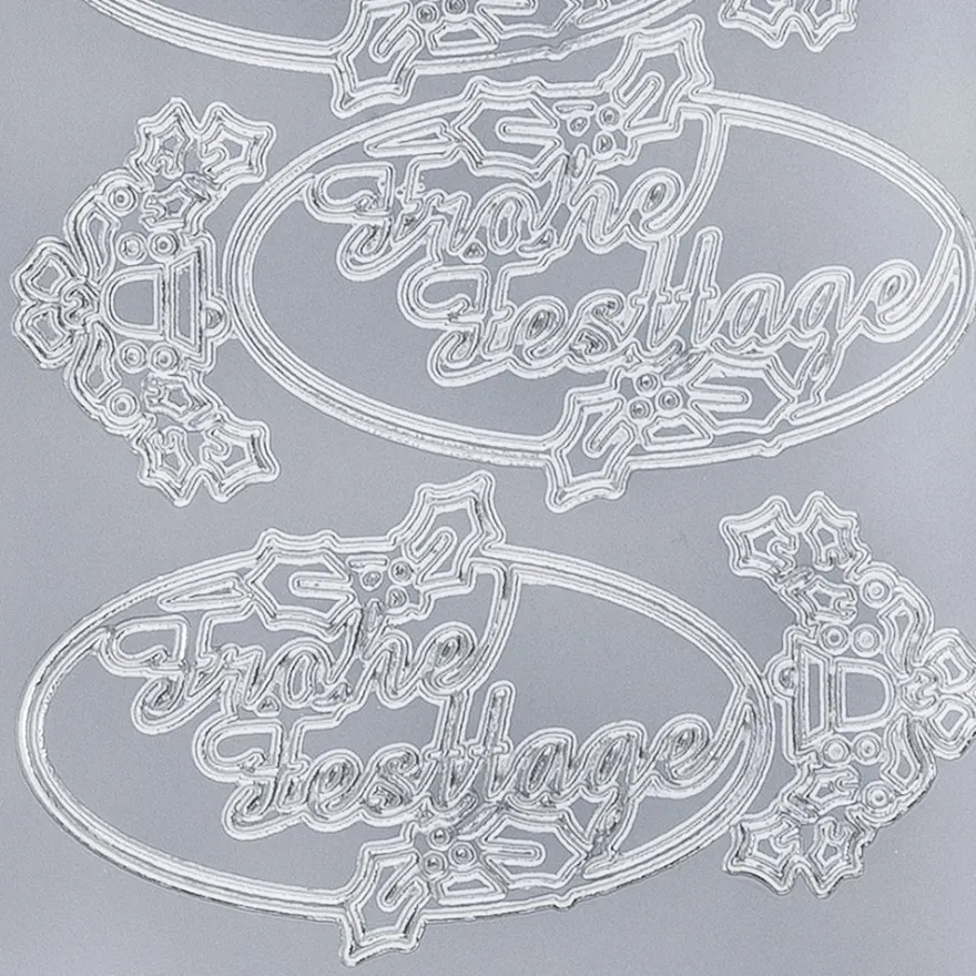 Sticker, Frohe Festtage, silber