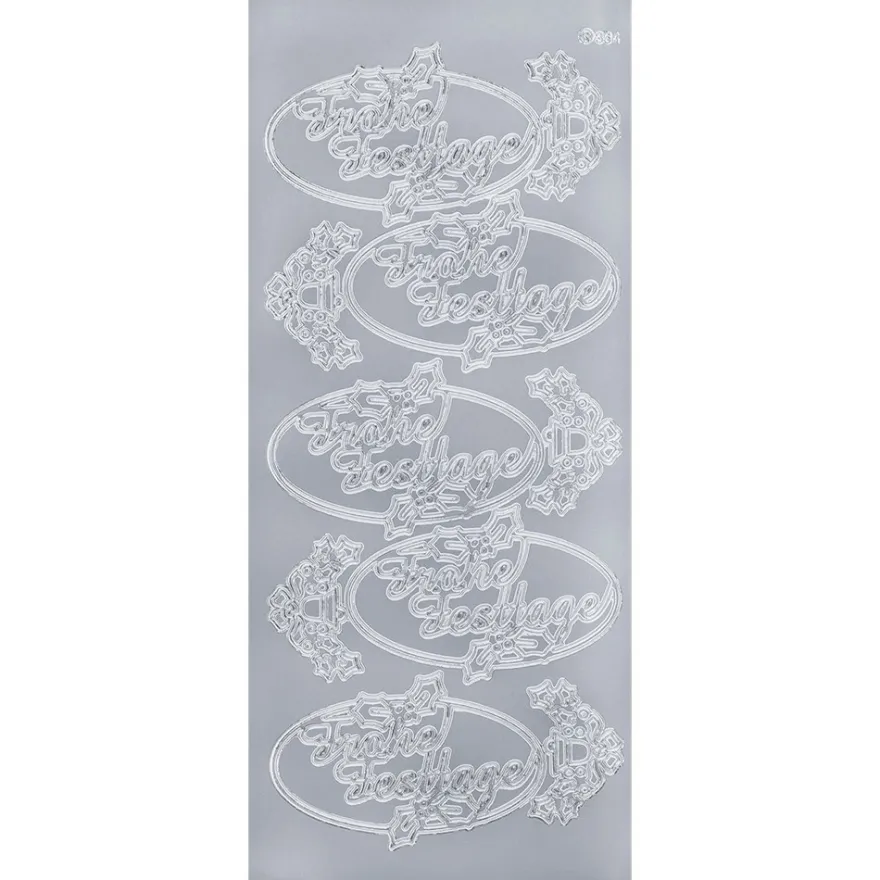 Sticker, Frohe Festtage, silber