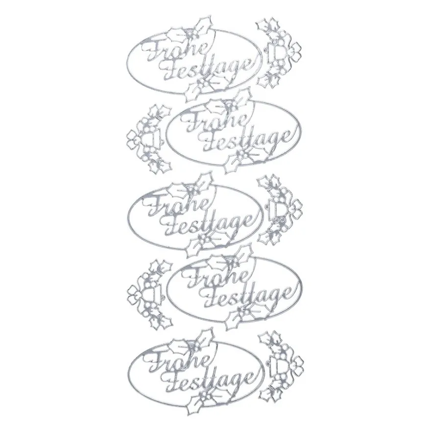 Sticker, Frohe Festtage, silber