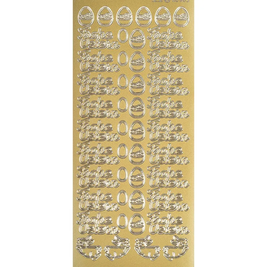 Sticker Frohe Ostern, Perlmuttfolie, gold