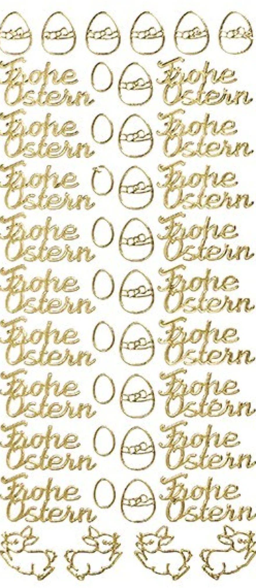 Sticker Frohe Ostern, Perlmuttfolie, gold