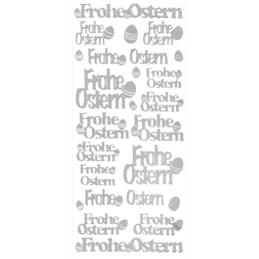 Sticker Frohe Ostern, silber