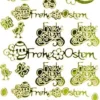Sticker, Frohe Ostern, Spiegelfolie, grün