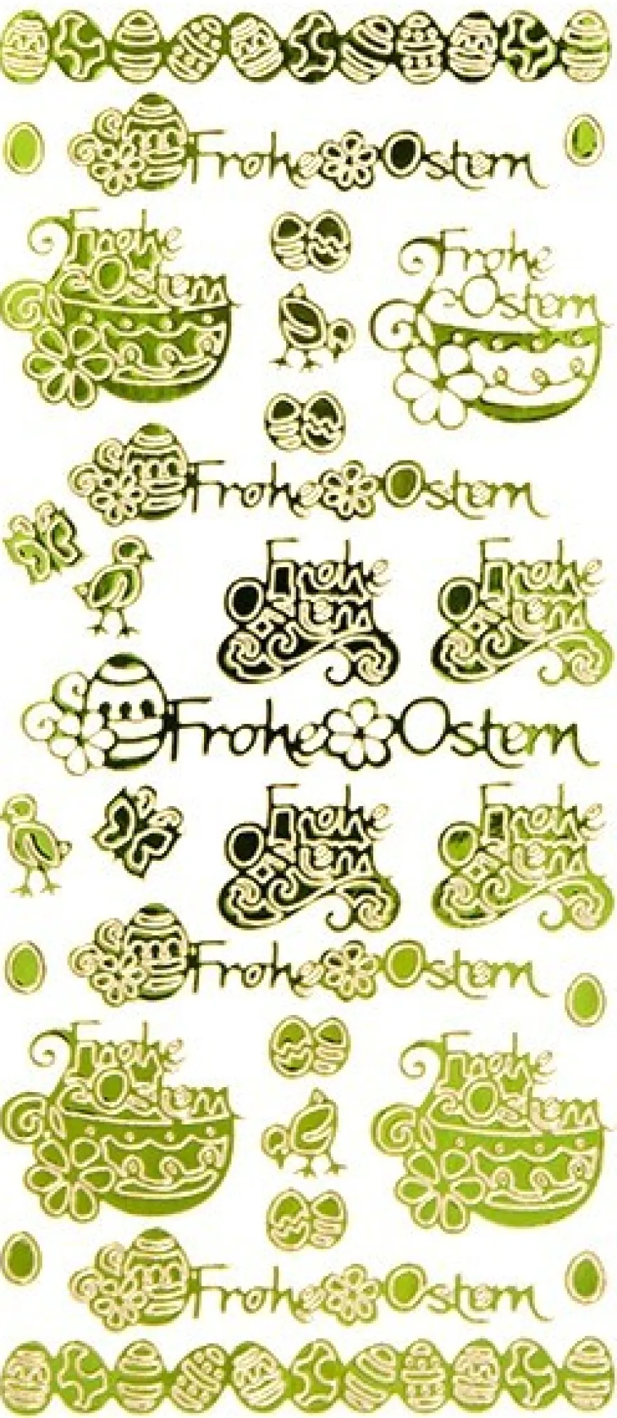 Sticker, Frohe Ostern, Spiegelfolie, grün