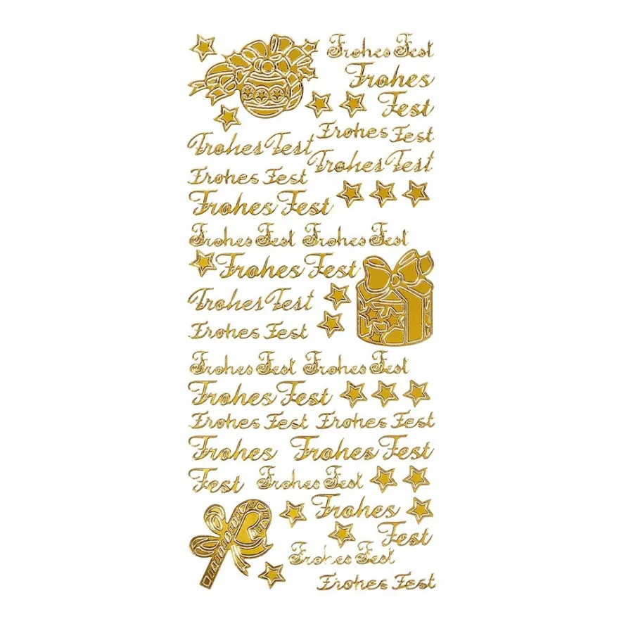 Sticker, Frohes Fest, gold
