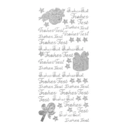 Sticker, Frohes Fest, silber