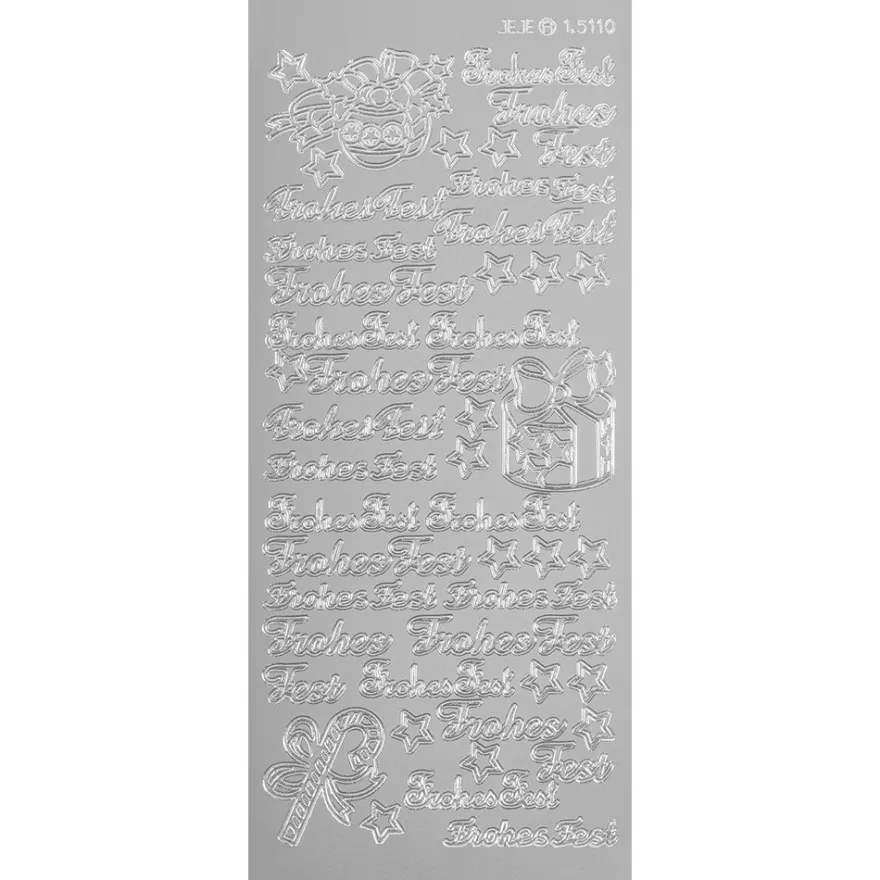 Sticker, Frohes Fest, silber