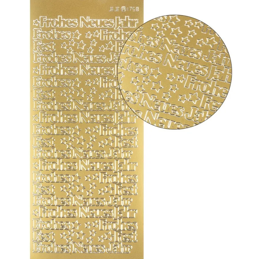 Sticker, Frohes Neues Jahr, gold
