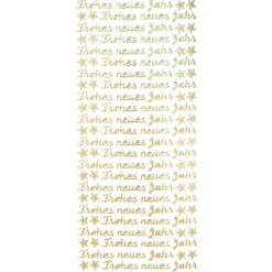 Sticker, Frohes neues Jahr, Perlmuttfolie, gold