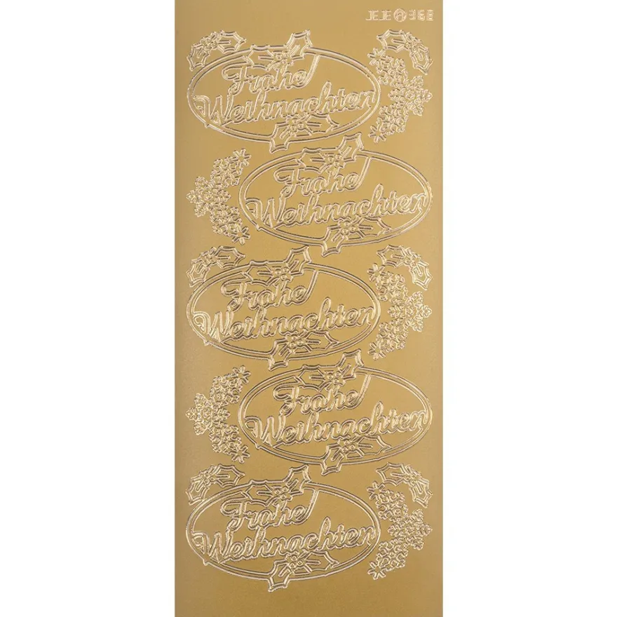 Sticker, Frohe Weihnachten, gold
