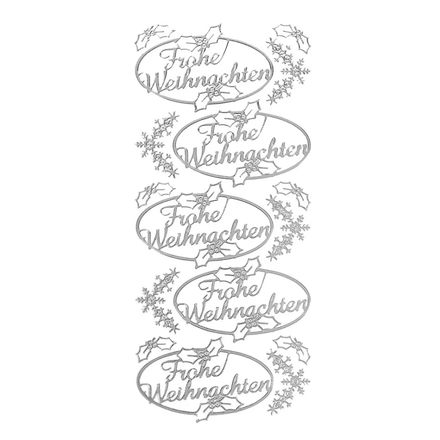 Sticker, Frohe Weihnachten, silber