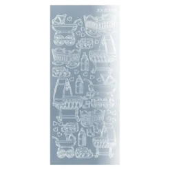 Sticker, Geburt, Spiegelfolie, hellblau