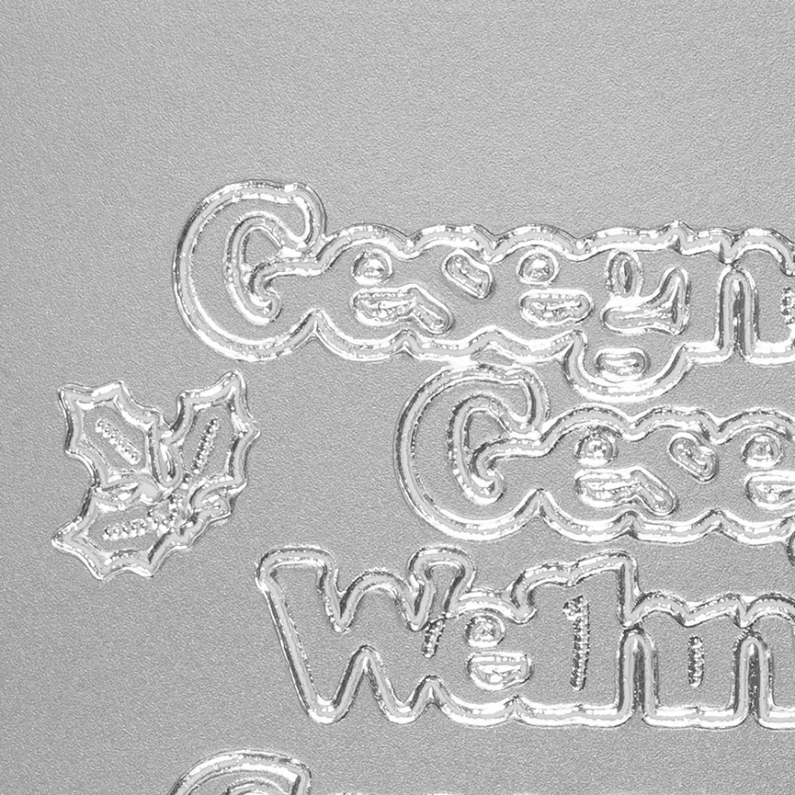 Sticker "Gesegnete Weihnachten", silber