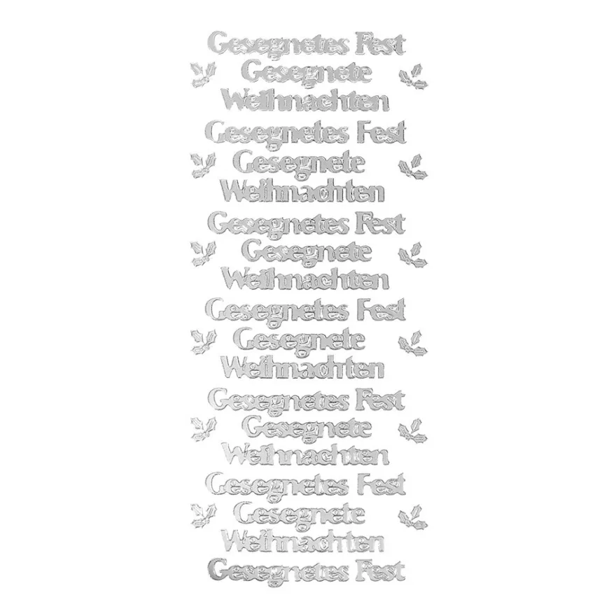 Sticker "Gesegnete Weihnachten", silber