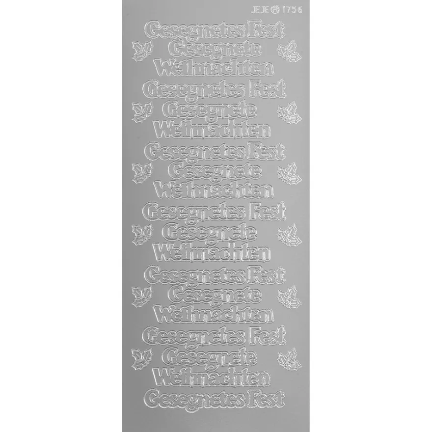 Sticker "Gesegnete Weihnachten", silber