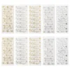 Sticker, Glückwünsche 4, Perlmutt- und spiegelfolie, gold und silber, 5 Designs, 10 Bogen