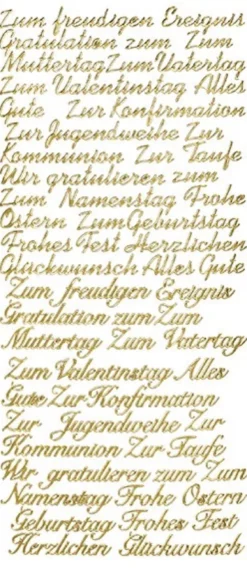 Sticker, Grüße, gold