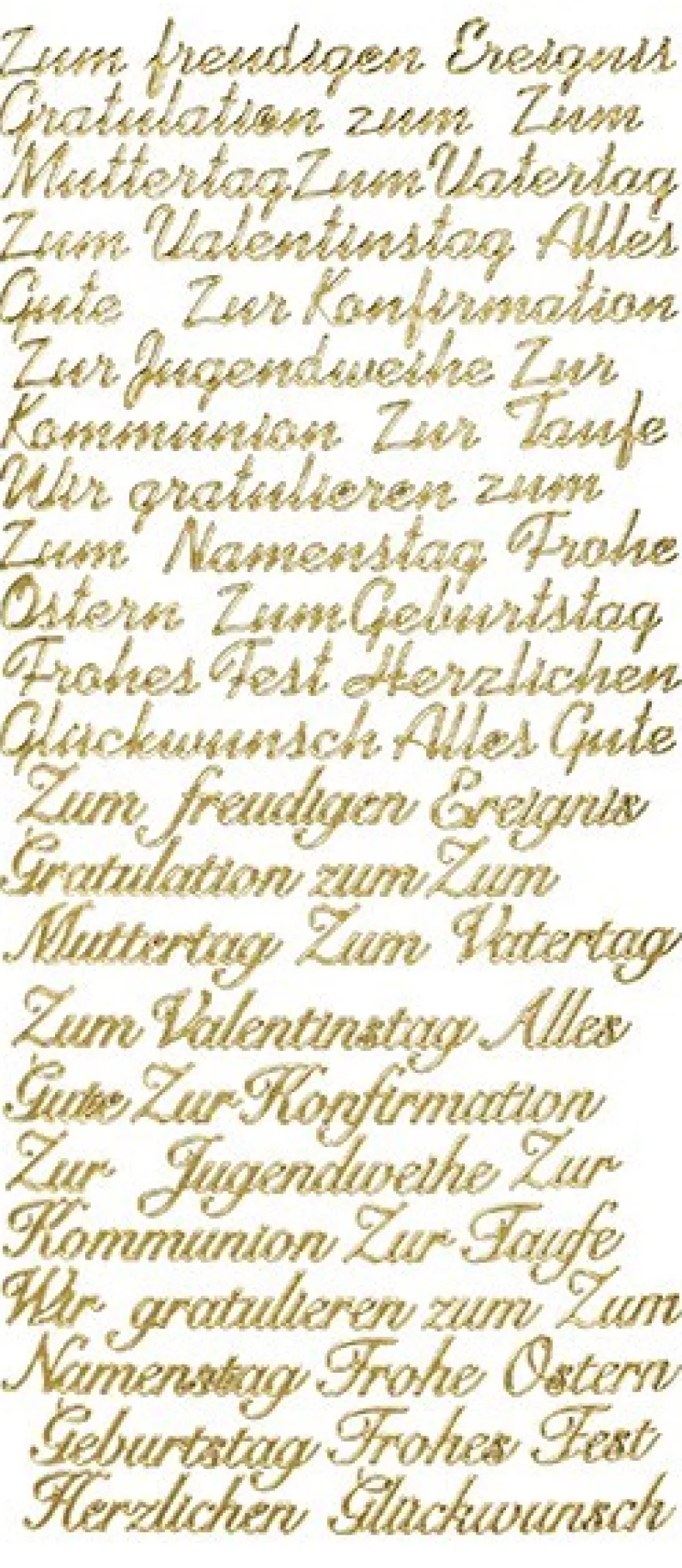 Sticker, Grüße, gold