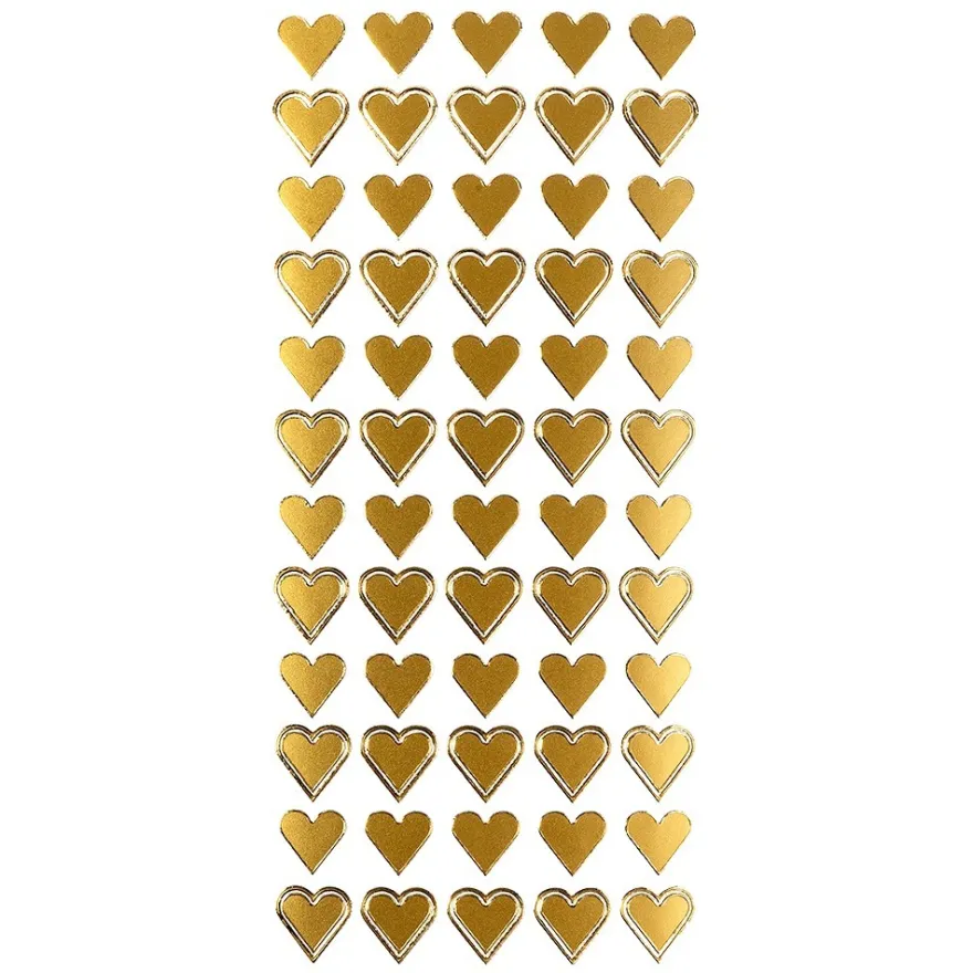 Sticker, Herzen, gold